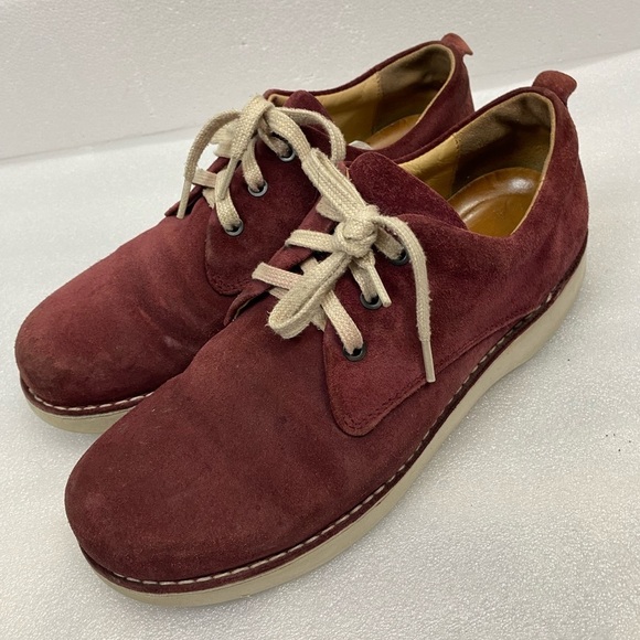 Samuel Hubbard Men’s 10.5 Leather Suede‎ Flat Shoes Free Plum Lace up - Picture 2 of 14